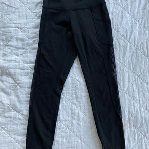 Black Lululemon Leggings with Mesh Detail